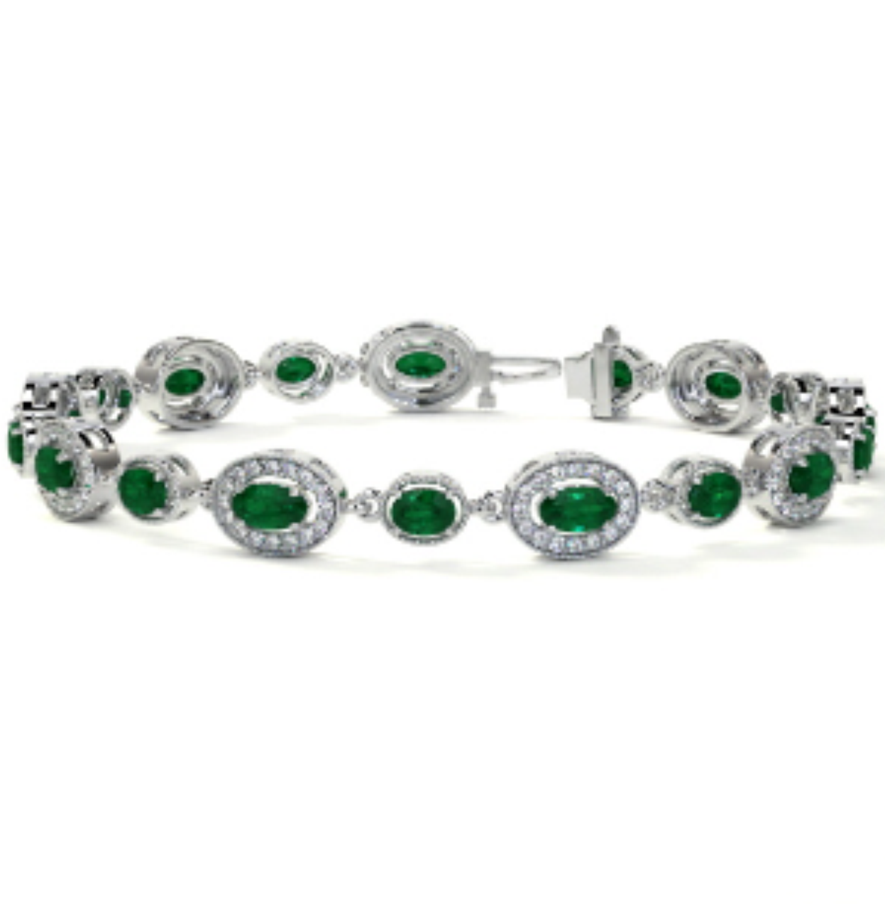 Emerald Oval Diamond Bracelet