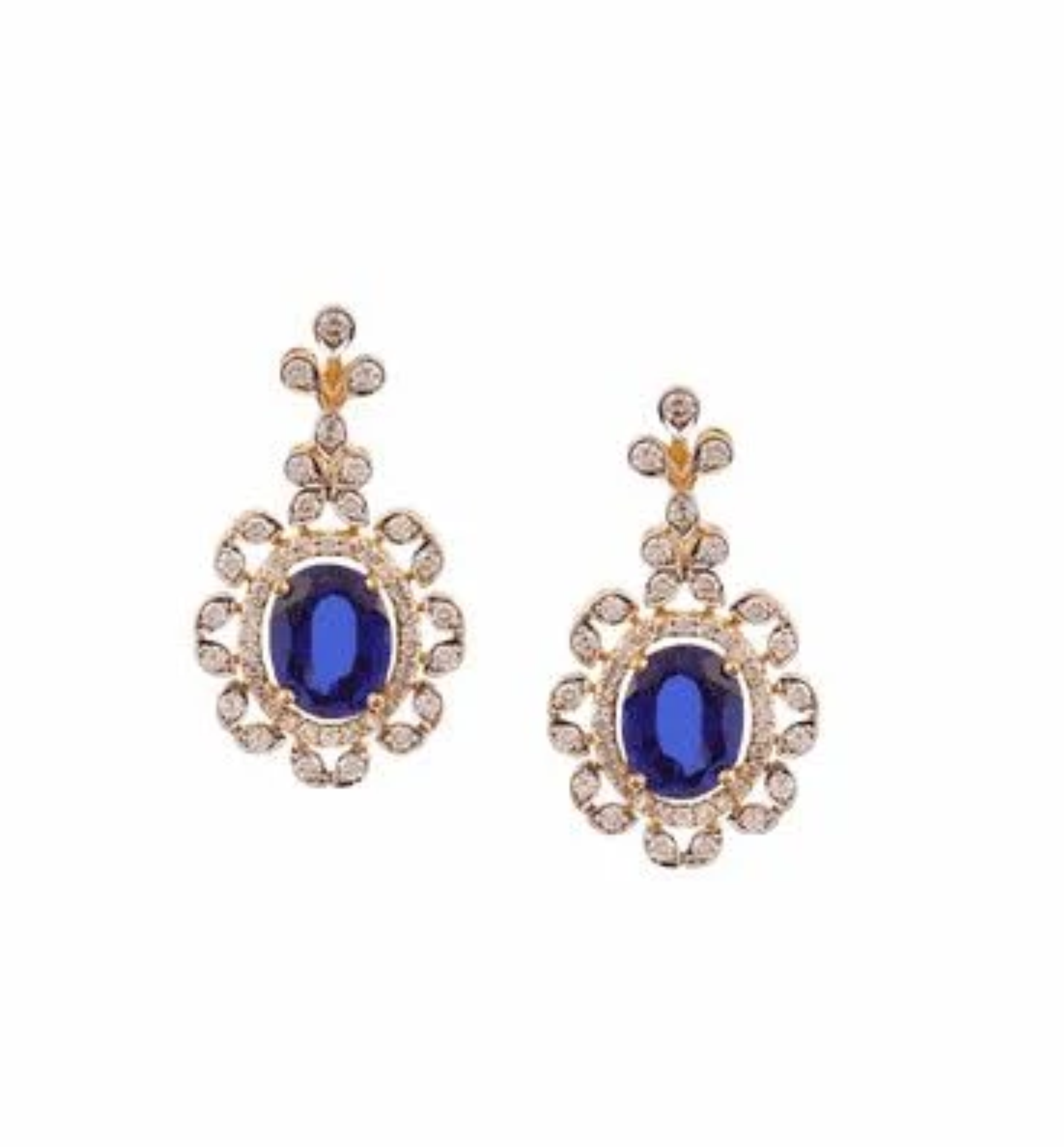 Natural Round Diamond Tanzanite Earring