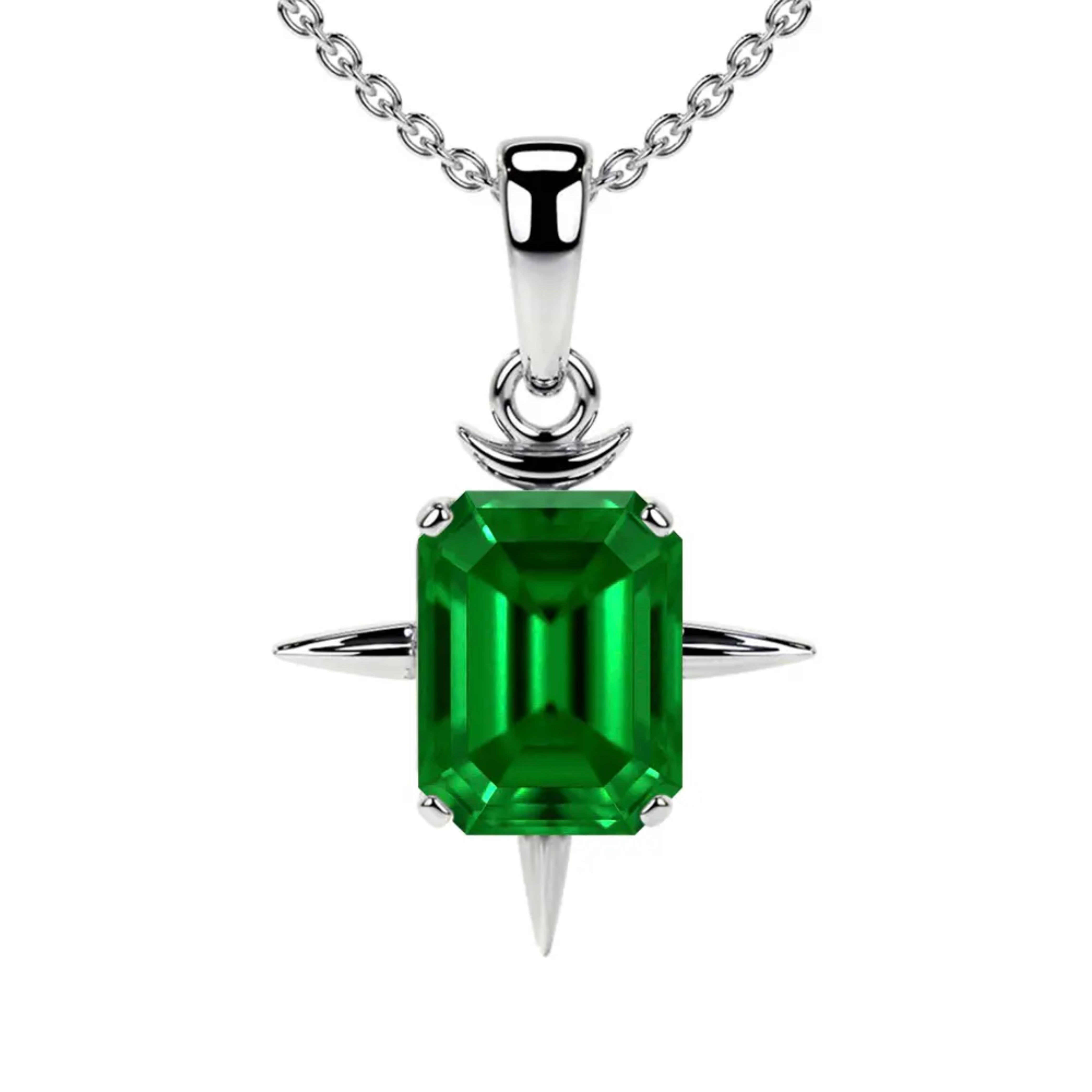 Natural Solitaire Emerald Pendant
