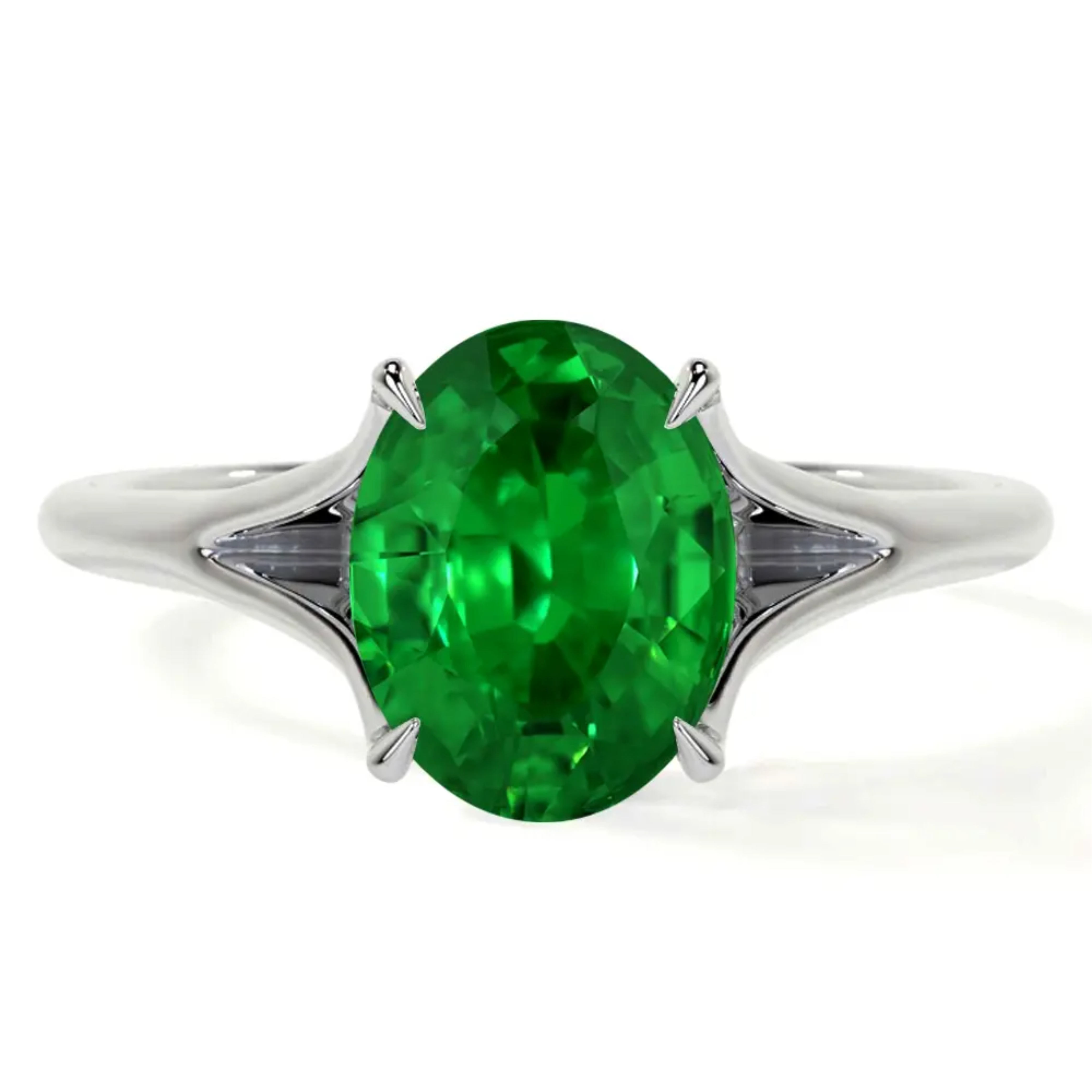 Three Stone Emerald Ring
